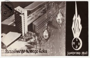 Zdjęcie z życzeniami na nowy rok 1968 przesyła komendant Straży Pożarnej w J-nie Bolesław Cabała.